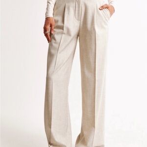 Abercrombie & Fitch Cream Wide Leg Pants long